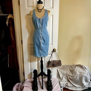 New Women’s Denim‎ Corset Pin-up Stretch Casual Mini Dress L